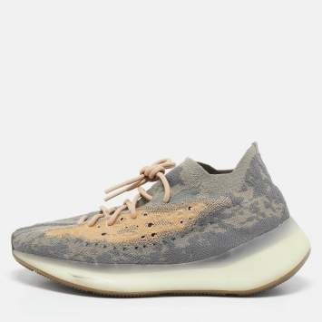 Pre Owned Yeezy x Adidas Grey Knit Fabric Boost 380 Mist Reflective Sneakers Size 45 1/3