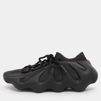 Pre Owned Yeezy x Adidas Black Knit Fabric 450 "Dark Slate" Low Top Sneakers Size 38.5