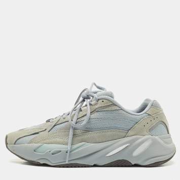 Pre Owned Yeezy x Adidas Blue Canvas and Suede Boost 700 V2 Hospital Blue Sneakers Size 43 1/3