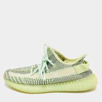 Yeezy x Adidas Green Knit Fabric Boost 350 V2 Yeezreel Reflective Sneakers Size 41 1/3
