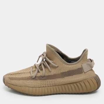 Yeezy x Adidas Brown Knit Fabric Boost 350 V2 Earth Sneakers Size 40 2/3