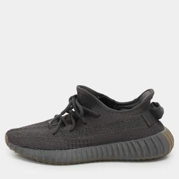 Yeezy x Adidas Black Knit Fabric Boost 350 V2 Cinder Sneakers Size 40