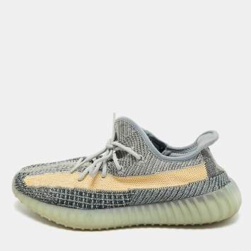 Yeezy x Adidas Multicolor Knit Fabric Boost 350 V2 Ash Blue Sneakers Size 44 2/3