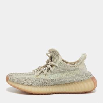 Yeezy x Adidas Pale Green Knit Fabric Boost 350 V2 Citrin (Non-Reflective) Sneakers Size 38.5