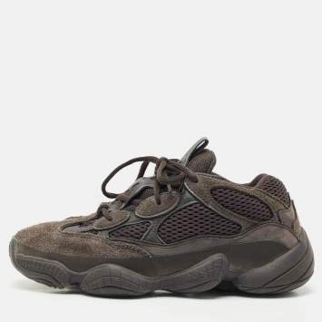 Pre Owned Yeezy x Adidas Black Mesh and Suede 500 Utility Black Sneakers Size 39 1/3
