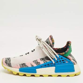 Pre Owned Yeezy x Adidas Multicolor Knit Fabric Solar Hu NMD Lace Up Sneakers Size 41.5