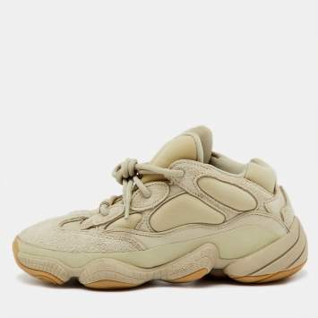 Pre Owned Yeezy x Adidas Cream Suede and Neoprene Yeezy 500 Stone Sneakers Size 37 1/3