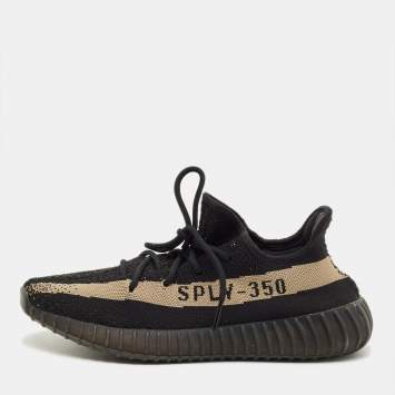 مملوكة مسبقًا Yeezy x Adidas 350 V2 Size 44 Black Knit Fabric Low Top Sneakers