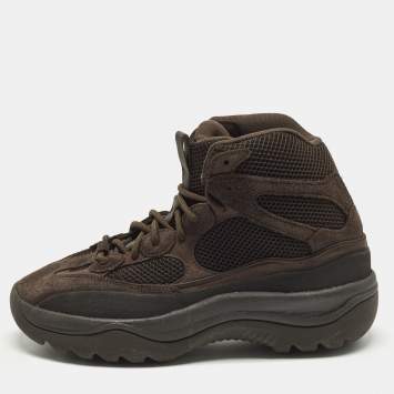 Pre Owned حذاء رياضي ييزي x أديداس بني جلد طبيعي صحراوي مقاس 44