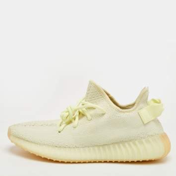 Pre Owned حذاء رياضي ييزي x أديداس بوست 350 V2 تريكو أصفر فاتح / زبدة برباط مقاس 41 1/3