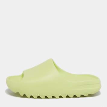 Pre Owned Yeezy x Adidas Glow Size 42 Neon Green Rubber Pool Slide