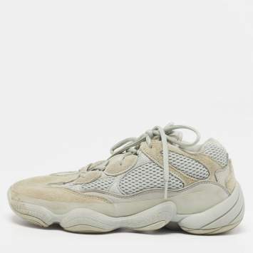 Pre Owned Yeezy x Adidas Yeezy 500 Size 40.5 Grey/Blue Mesh and Suede Low Top Sneakers