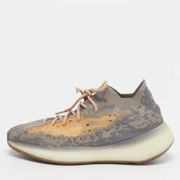 Pre Owned Yeezy x Adidas Boost 380 Mist Size 45 1/3 Multicolor Knit Fabric Lace Up Sneakers
