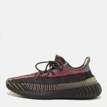Pre Owned Yeezy x Adidas Boost 350 V2 Yecheil Size 45 1/3 Multicolor Knit Fabric Low Top Sneakers