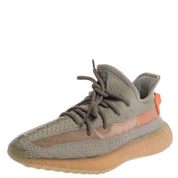 Pre Owned Yeezy x Adidas Grey Cotton Knit Boost 350 V2 'Trfrm' Sneakers Size 39.5