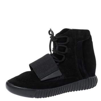 Pre Owned Yeezy x adidas Boost 750 Triple Black Sneakers Size 41 2/3
