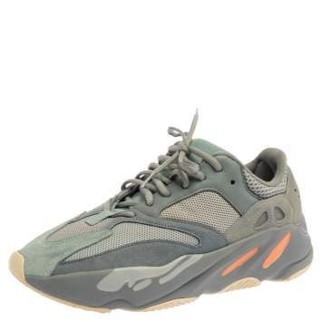 Pre Owned Yeezy x Adidas Grey/Blue Mesh And Suede Leather Boost 700 V2 Inertia Sneakers Size 43 1/3