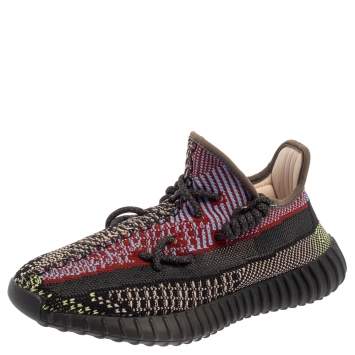 Pre Owned Yeezy x adidas Multicolor Knit Fabric 350 V2 Yecheil (Non Reflective) Low Top Sneakers Size 39 1/3