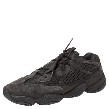 Pre Owned Yeezy x adidas Utility Black Mesh And Suede 500 V2 Desert Rat Sneakers Size 44