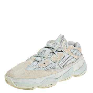 Pre Owned Yeezy x Adidas Suede and Mesh Yeezy 500 Salt Sneakers Size 39