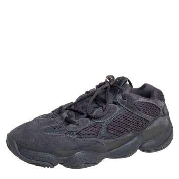 Pre Owned Yeezy x adidas Black Mesh And Suede 500 Utility Sneakers Size 42 2/3