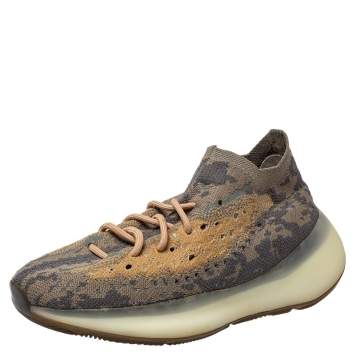 Pre Owned Yeezy x Adidas Grey Knit Fabric Boost 380 Mist Non Reflective Sneakers Size 40