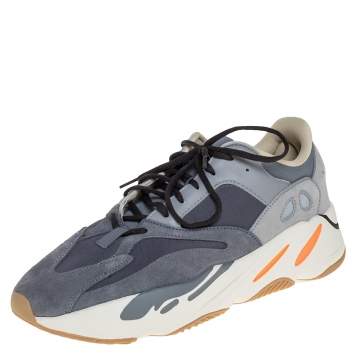 Pre Owned Yeezy x Adidas Grey Suede And Leather Boost 700 Magnet Sneakers Size 46 2/3