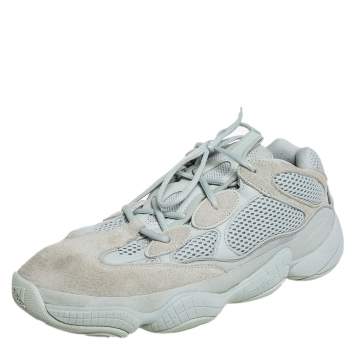 Pre Owned Yeezy x adidas Grey Mesh And Suede 500 Salt Low Top Sneakers Size 46.5