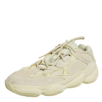 Pre Owned Yeezy x adidas Yellow Mesh And Suede 500 Desert Rat Low Top Sneakers Size 46 2/3