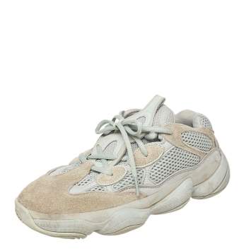 Pre Owned Yeezy x adidas Grey Mesh And Suede 500 Salt Low Top Sneakers Size 40 2/3