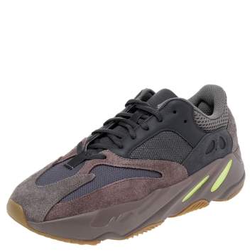 Pre Owned Yeezy x adidas Grey/Brown Mesh And Suede Mauve 700 Low Top Sneakers Size 42 2/3