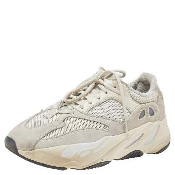 Pre Owned Yeezy x Adidas Cream Mesh, Leather, And Suede Boost 700 Analog Low Top Sneakers Size 39 1/3