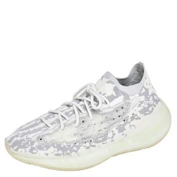 Pre Owned Yeezy x adidas White/Grey Knit Fabric Boost 380 Alien Sneakers Size 46 2/3