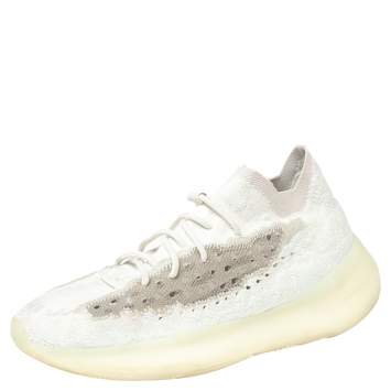 Pre Owned Yeezy x adidas Mint Green/Grey Knit Fabric Boost 380 Calcite Glow Sneakers Size 44 2/3