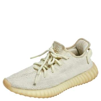 Pre Owned Yeezy x adidas Butter Knit Fabric Boost 350 V2 Non-Reflective Sneakers Size 37 1/3