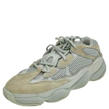 Pre Owned Yeezy x Adidas Grey Mesh And Suede 500 Salt Sneakers Size 42 2/3