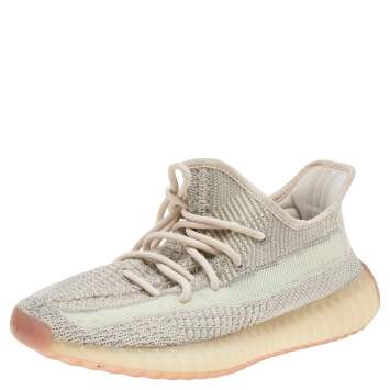 Pre Owned Yeezy x Adidas Multicolor Knit Fabric Boost 350 V2 Citrin Sneakers Size 40 2/3