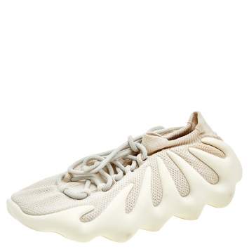 Pre Owned Yeezy x Adidas Off-White Knit Fabric 450 Cloud White Sneakers Size 40
