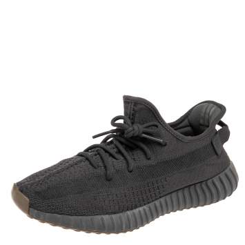 Pre Owned Yeezy x Adidas Black Cotton Knit Boost 350 V2 Sneakers Size 44