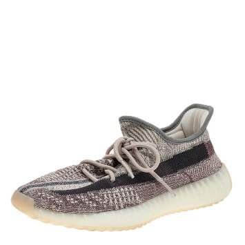 Pre Owned Yeezy x Adidas Brown/Beige Knit Fabric Boost 350 V2 Zyon Sneakers Size 42 2/3