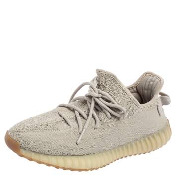 Pre Owned Yeezy x Adidas Grey Knit Fabric Boost 350 V2 Sneakers Size 41 1/3
