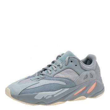 Pre Owned Yeezy x Adidas Grey/Blue Suede And Mesh Boost 700 V2 Inertia Sneakers Size 43 1/3