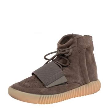 Pre Owned Yeezy x Adidas Brown Suede 750 High Top Sneakers Size 41 1/3