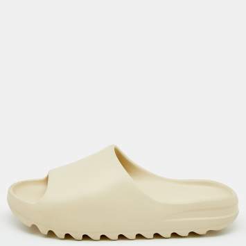 Pre Owned Yeezy x Adidas Bone Rubber Flat Slides Size 47