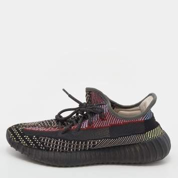 Pre Owned Yeezy x Adidas Multicolor Knit Fabric Boost 350 V2 Yecheil (Non-Reflective) Sneakers Size 42