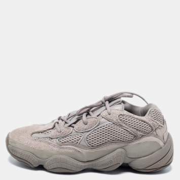 Pre Owned Yeezy x Adidas Ash Grey Mesh and Suede Yeezy 500 Sneakers Size 42