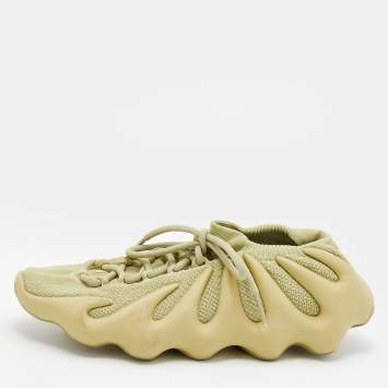 Pre Owned Yeezy x adidas Green Knit Fabric 450 Dark Sulfur Sneakers Size 40 2/3