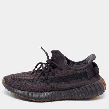 Pre Owned Yeezy x Adidas Dark Grey Knit Fabric  Boost 350 V2 Cinder Sneakers Size 42.5 
