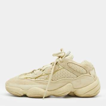 Pre Owned Yeezy x Adidas Yellow Suede, Leather and Mesh Boost 500 Super Moon Yellow Sneakers Size 38