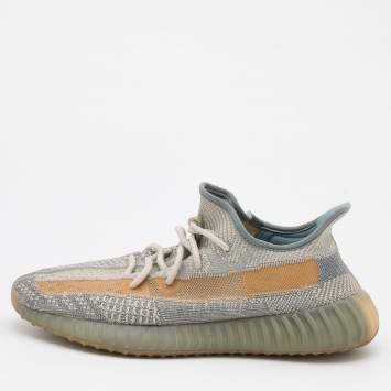 Pre Owned Yeezy x Adidas Blue/White Knit Fabric Boost 350 Israfil Sneakers Size 44 2/3